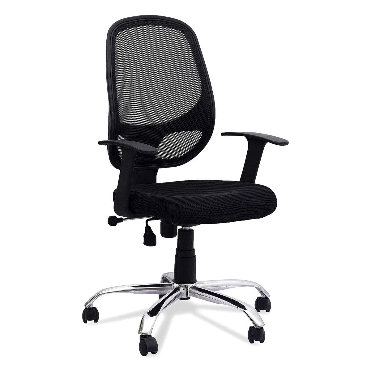 802 Mesh Back Chair With Chrome Base Fixed Arm 4