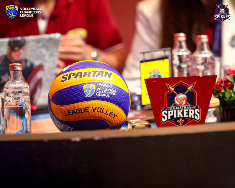 Rajasthan Spikers on stage at a team event