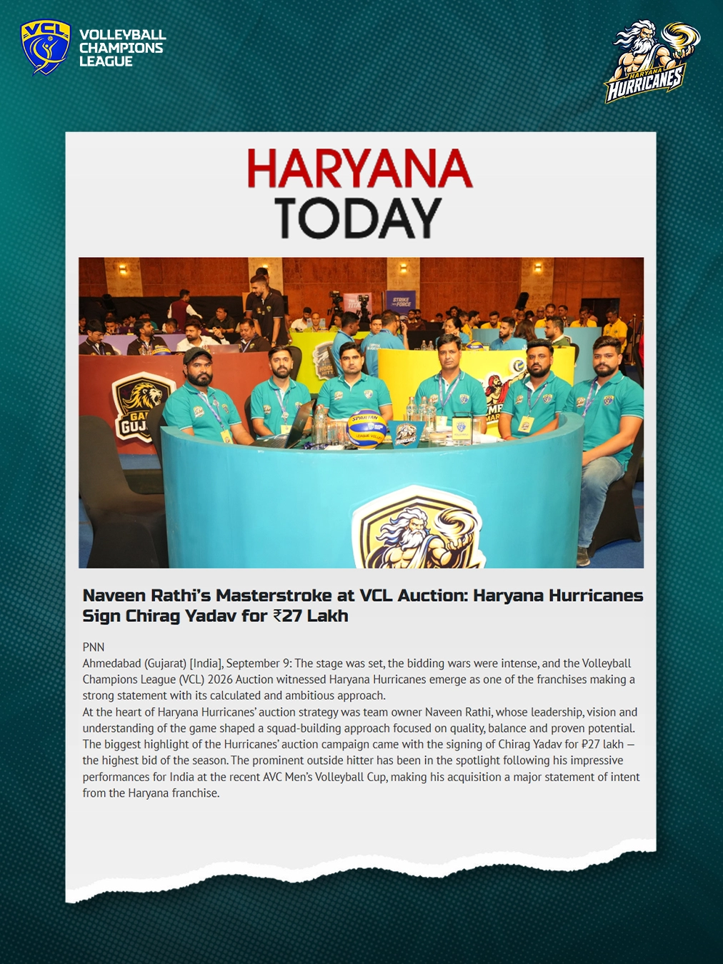 Record-Breaking ₹27 Lakh Bid: Haryana Hurricanes Land Chirag Yadav