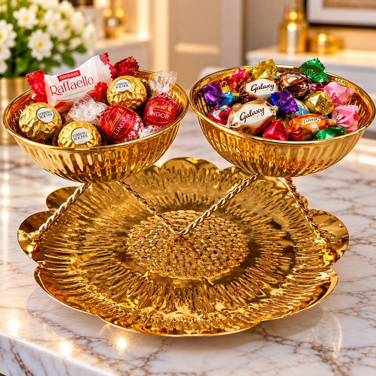 Double-Bowl Candy Serving Tray