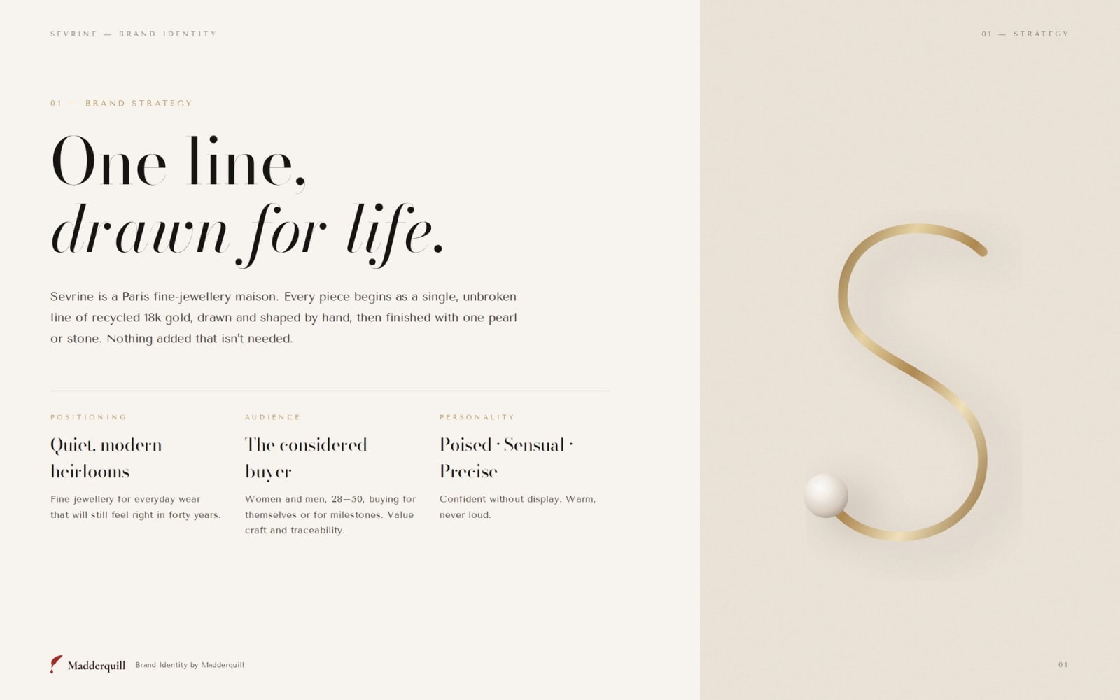 Sevrine brand strategy summary board