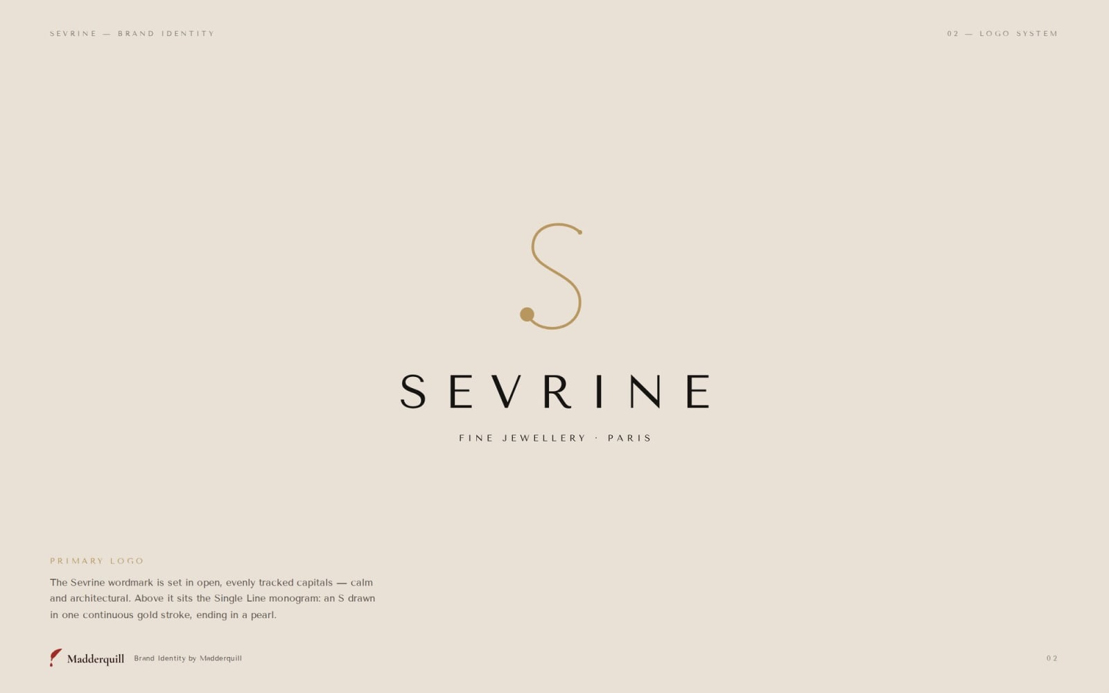 Sevrine primary logo presentation
