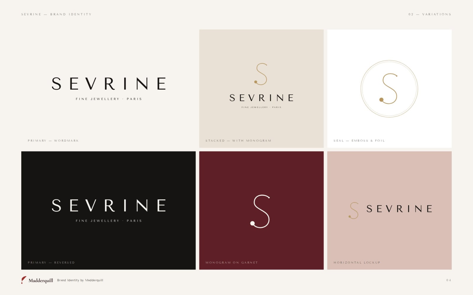 Sevrine logo variations