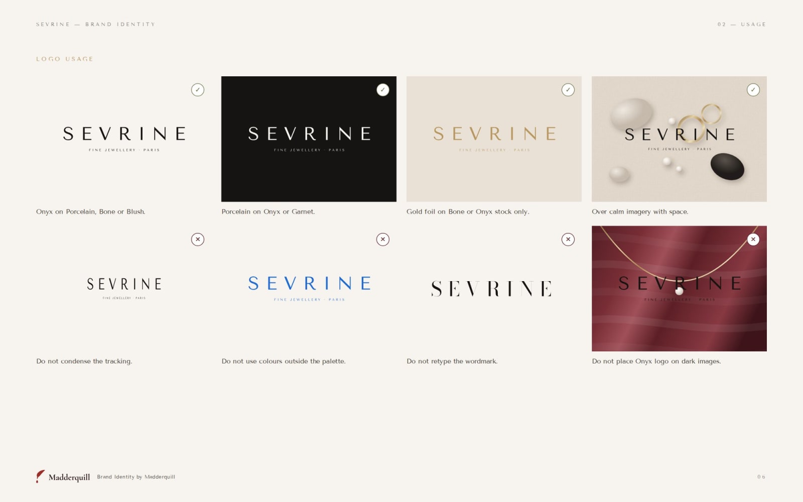 Sevrine correct and incorrect logo use