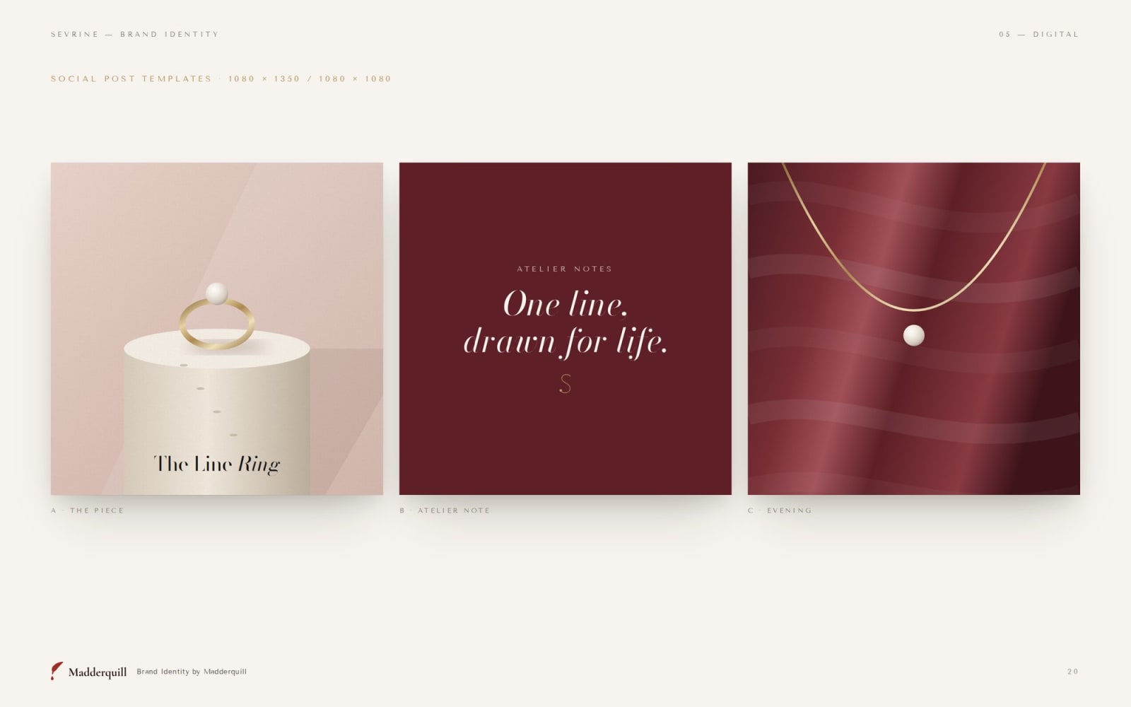 Sevrine social post templates, application example mockup