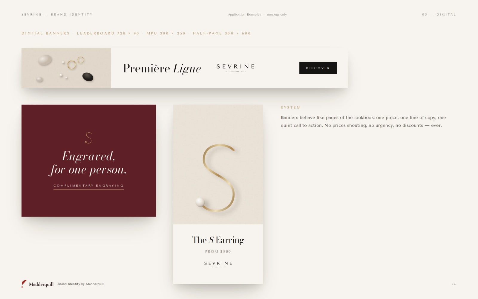 Sevrine digital banners, application example mockup