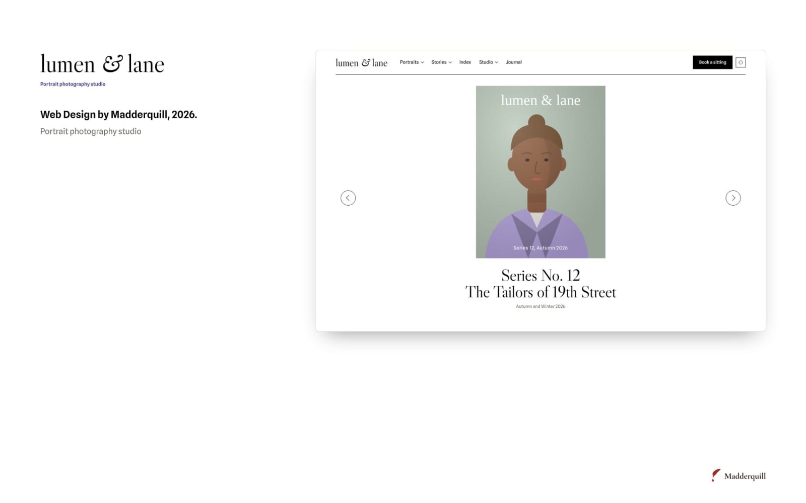 Lumen & Lane website, homepage