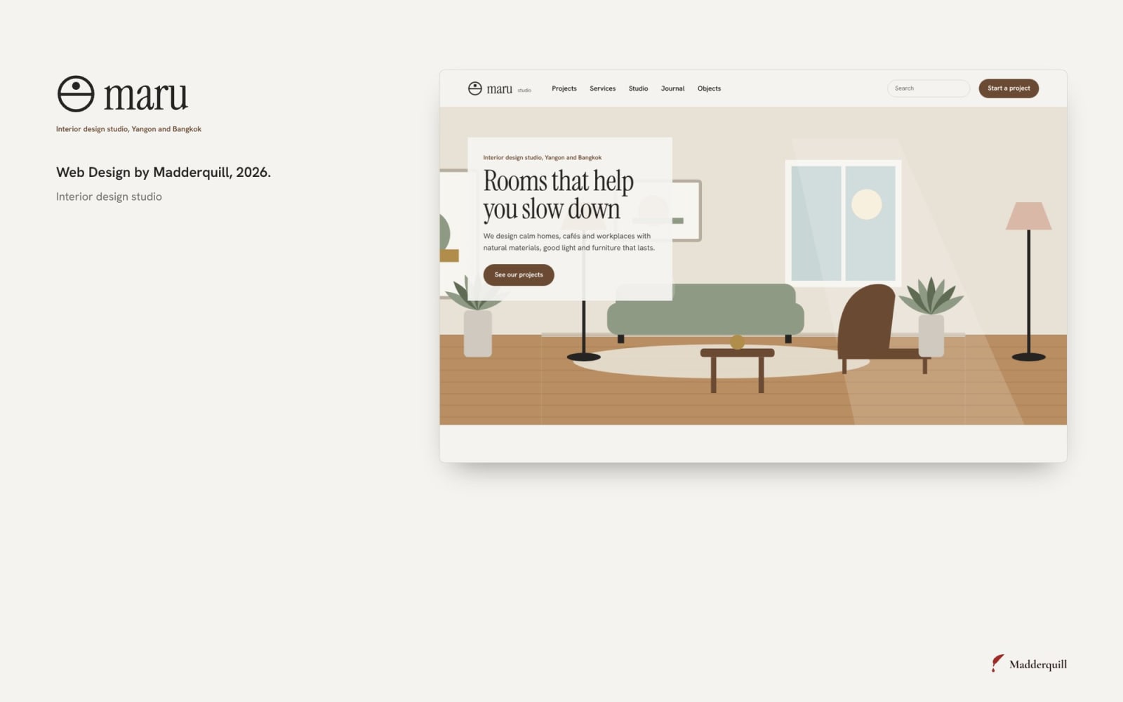Maru Studio website, homepage