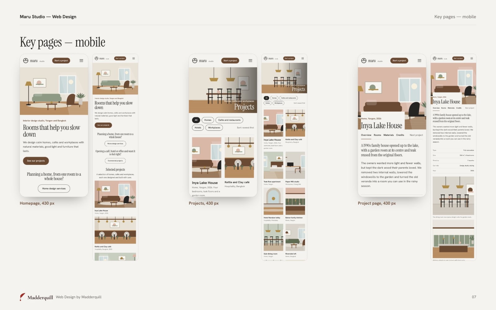 Maru Studio mobile screens