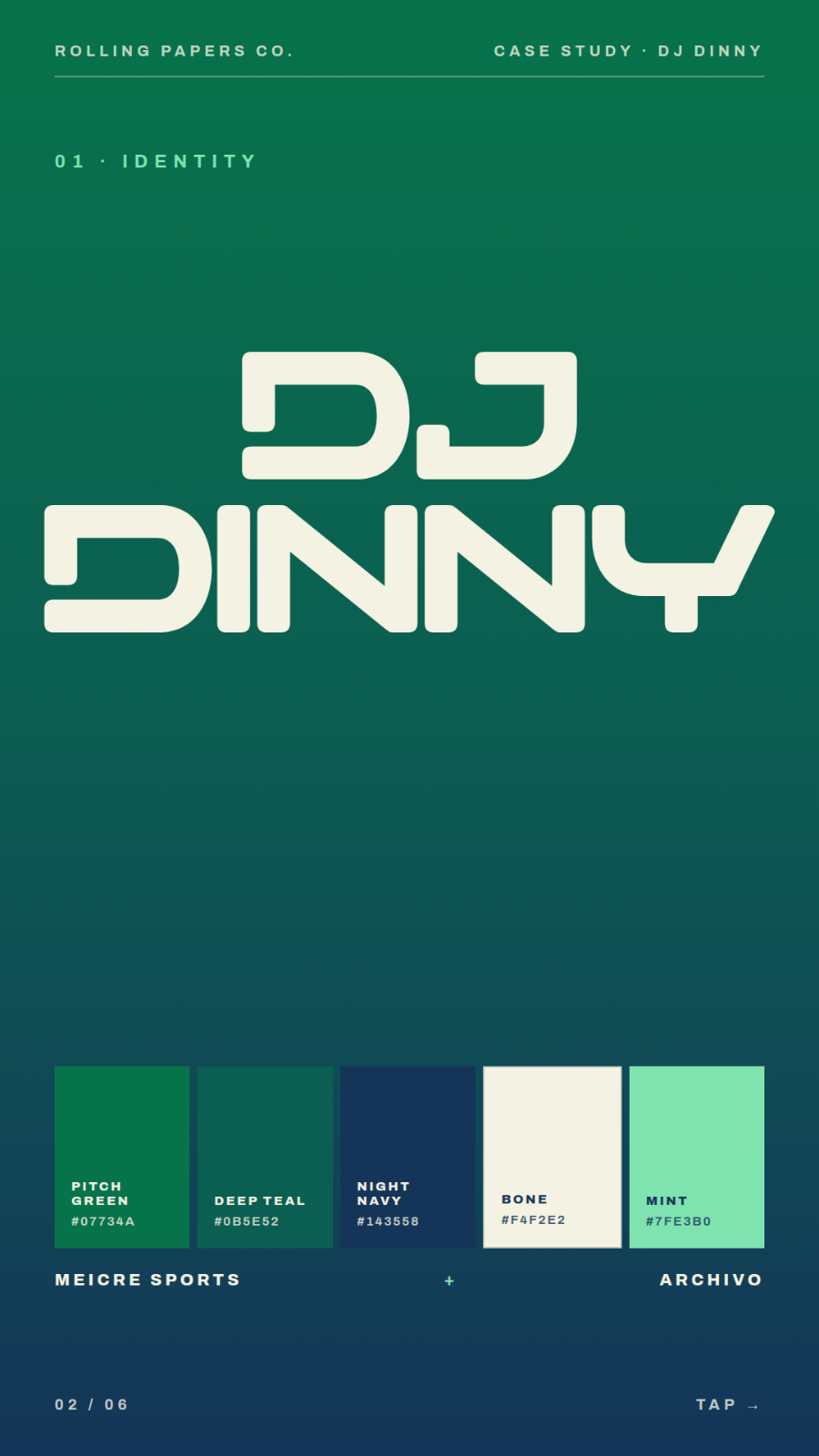 dj dinny — brand identity, frame 8, by ROLLINGPAPERSCO
