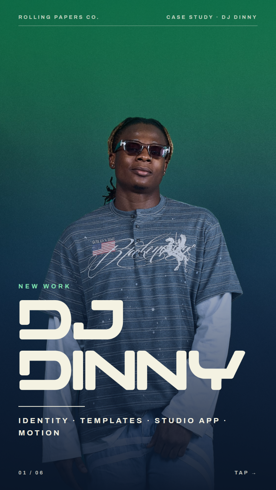 dj dinny — brand identity, frame 7, by ROLLINGPAPERSCO