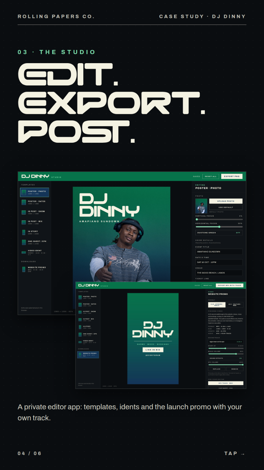 dj dinny — brand identity, frame 10, by ROLLINGPAPERSCO