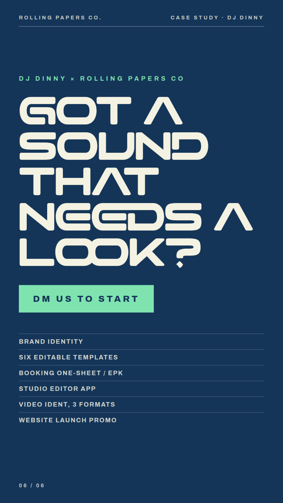 dj dinny — brand identity, frame 12, by ROLLINGPAPERSCO