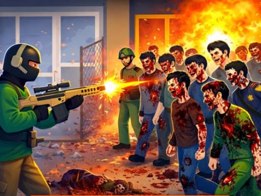 Flat Zombies Defense & Cleanup - Free Browser Game