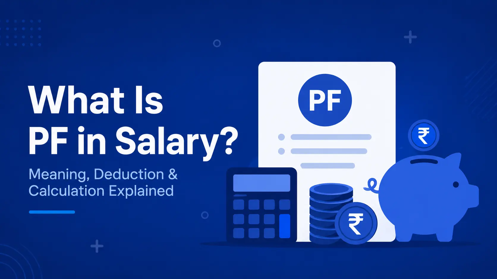 Illustration explaining what PF (Provident Fund) is in salary, showing employee and employer contribution split