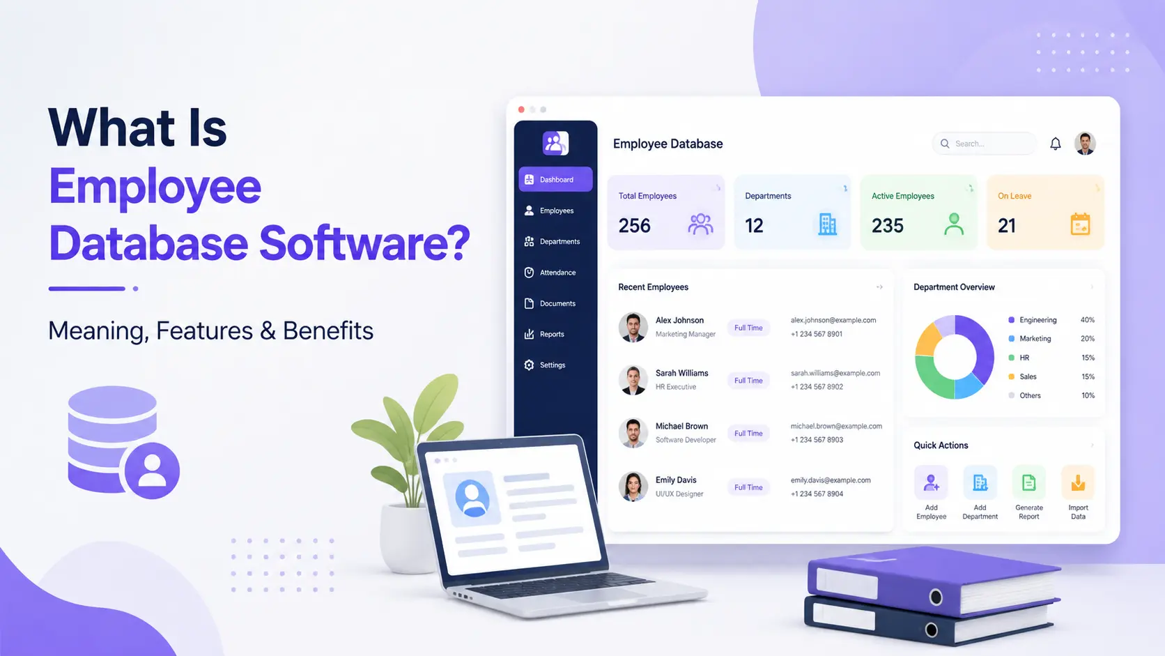 Employee database software dashboard showing centralized, searchable employee records replacing spreadsheets