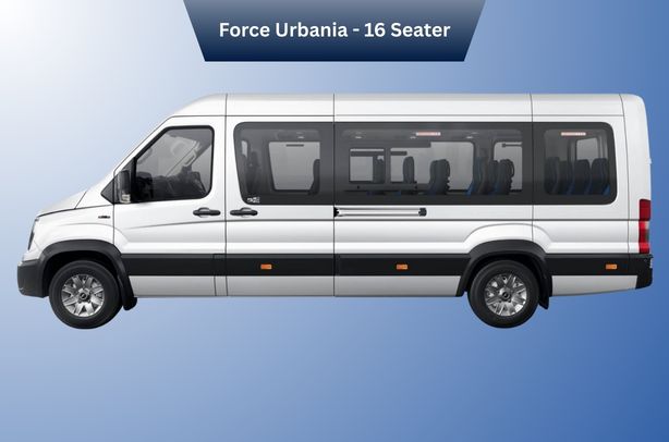 Force Urbania 16 Seater rental car in Hyderabad