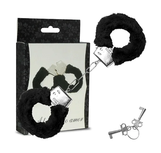 ALGEMA DE METAL COM PELUCIA PRETO