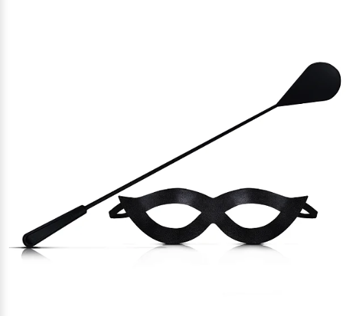 KIT CHICOTE COM MÁSCARA SIMPLES PRETO - 44 CM