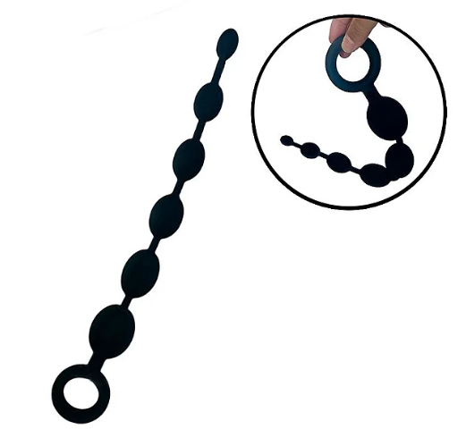 PLUG ANAL EM SILICONE - ESCALONADO 6 ESFERAS - 40,0 X 4,0CM