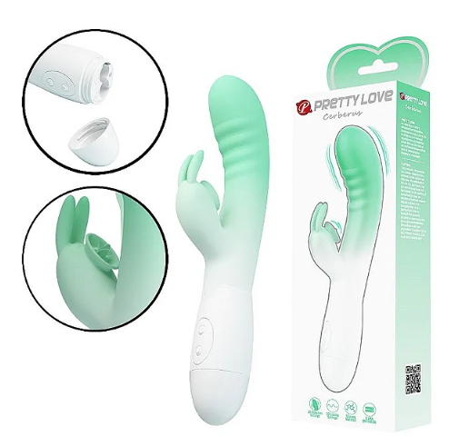 VIBRADOR DE PONTO G E CLITÓRIS À PILHA - CERBERUS