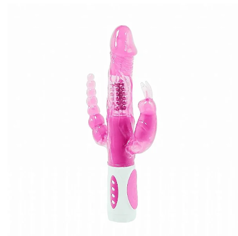 VIBRADOR ROTATIVO TRIPLO PRAZER - PRETTY BUNNY