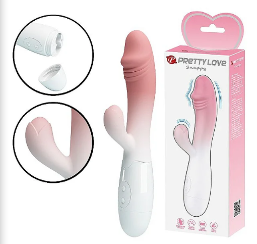 VIBRADOR DE PONTO G E CLITÓRIS A PILHA - SNAPPY BICOLOR