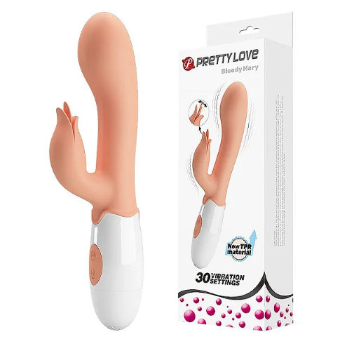 VIBRADOR DE PONTO G E CLITÓRIS À PILHA - BLOODY MARY
