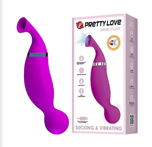 VIBRADOR DE PONTO G E CLITÓRIS COM SUCÇÃO - MAGIC FLUTE