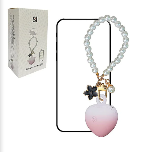 VIBRADOR COM FORMATO DE CORAÇÃO EM CHAVEIRO POR APP A LONGA DISTÂNCIA