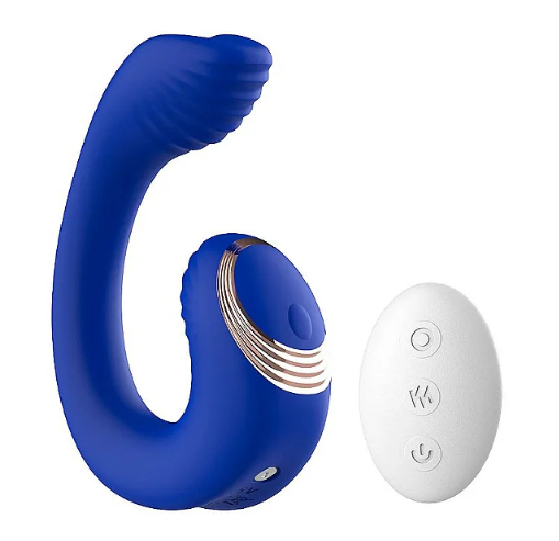 VIBRADOR DE PONTO G E CLITÓRIS COM CONTROLE REMOTO - CURVADO - TUNISIA