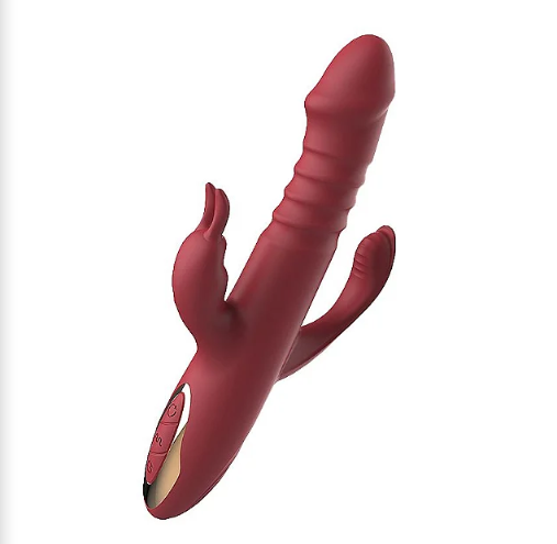 VIBRADOR DE PONTO G E CLITÓRIS COM VAI E VEM E ESTIMULADOR ANAL