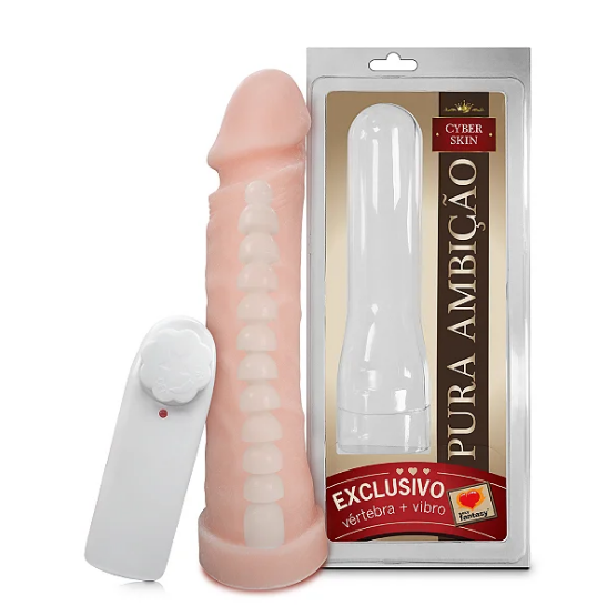 PRÓTESE DE CYBERSKIN MACIÇO C/ VÉRTEBRA E VIBRO - 18 X 4,5 CM