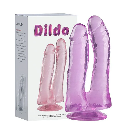 DILDO DUPLO REALÍSTICO - TRANSPARENTE 17,3X3,5CM