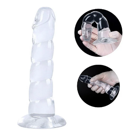 PÊNIS REALÍSTICO EM SILICONE COM GOMOS - 16,8X3,5 CM