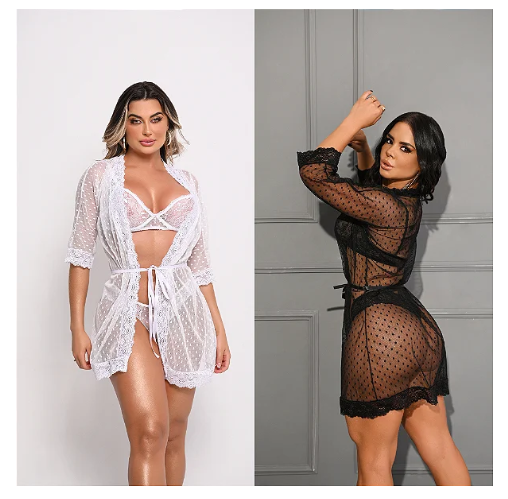 CONJUNTO DE RENDA COM TULE POÁ E HOBBY - YAFFA