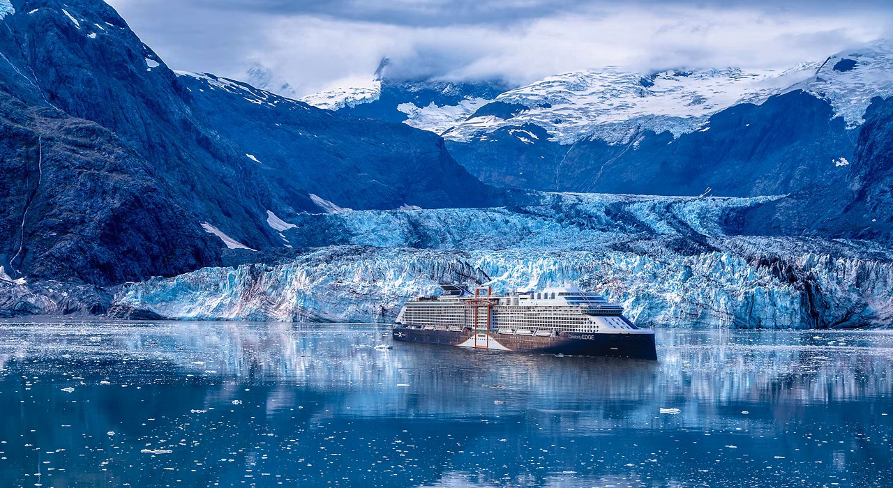Celebrity Edge sailing near Dawes Glacier in Alaska