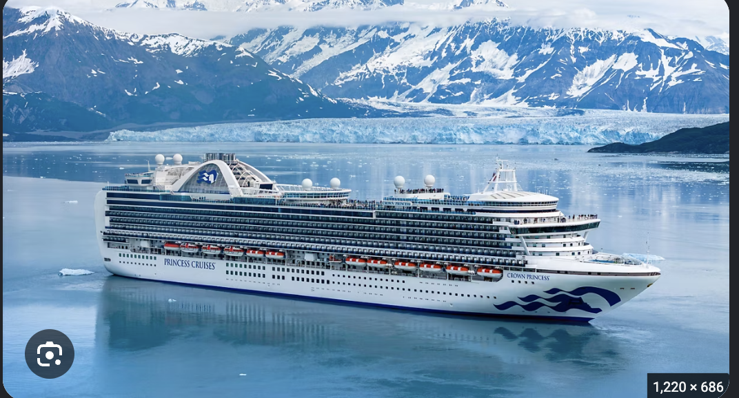 Royal Princess cruise ship in Alaskan waters