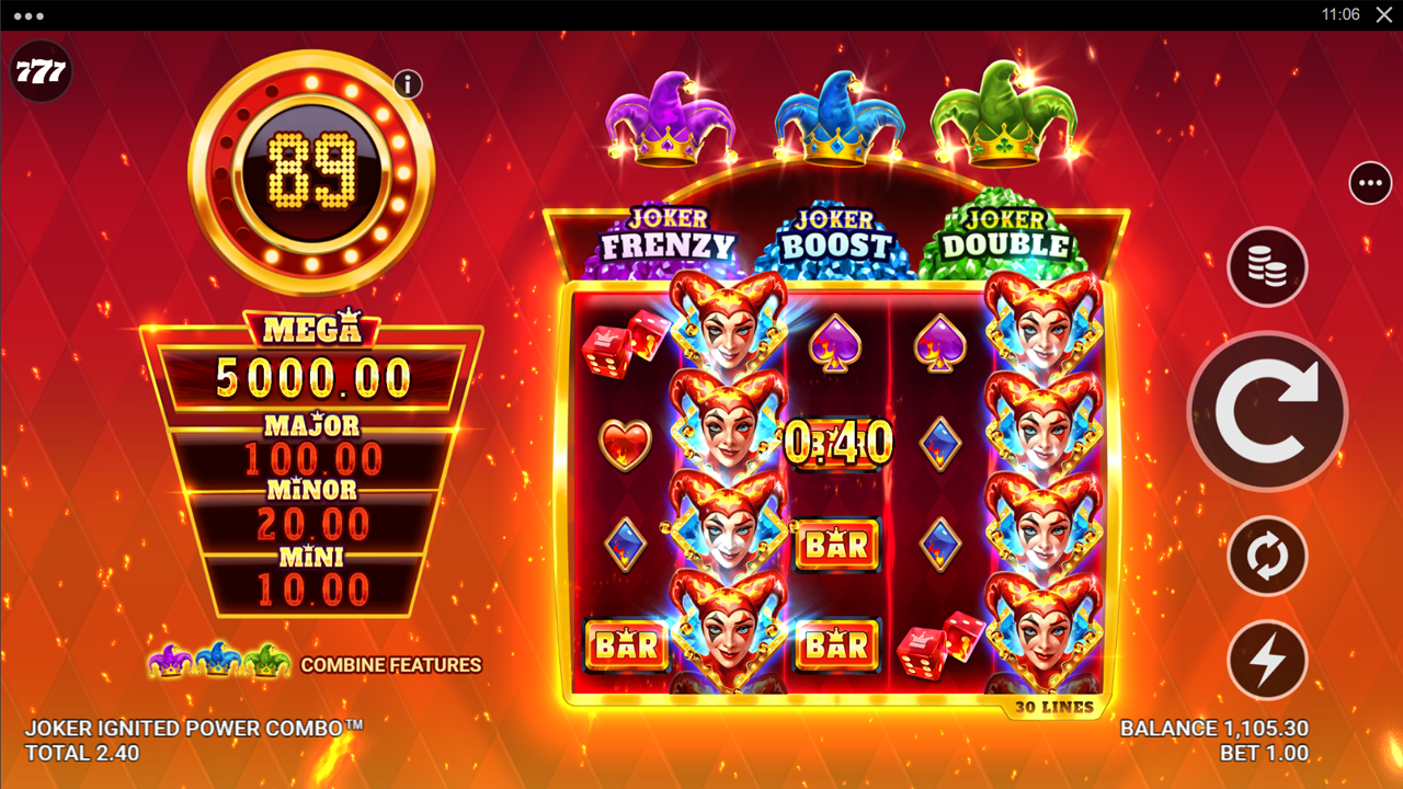 Blazing Joker op de voortgangsmeter
