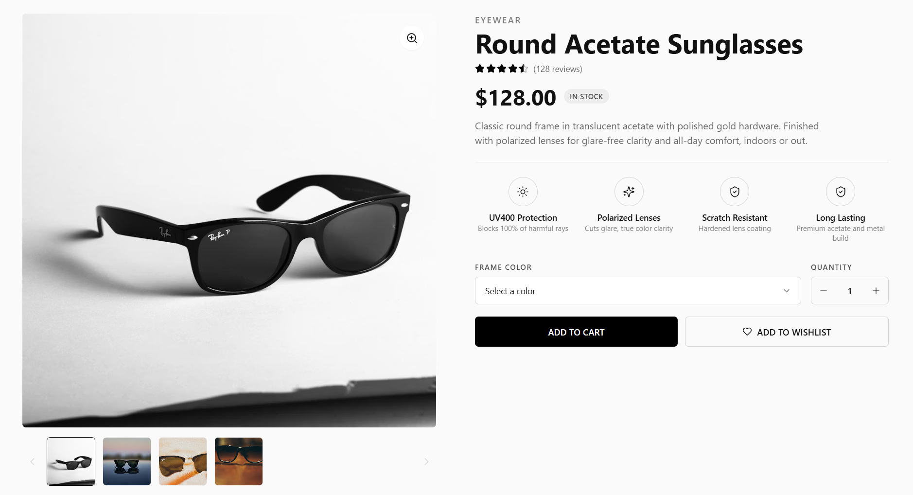 Free Ecommerce Product Page UI Template for product showcase React component built with Tailwind CSS