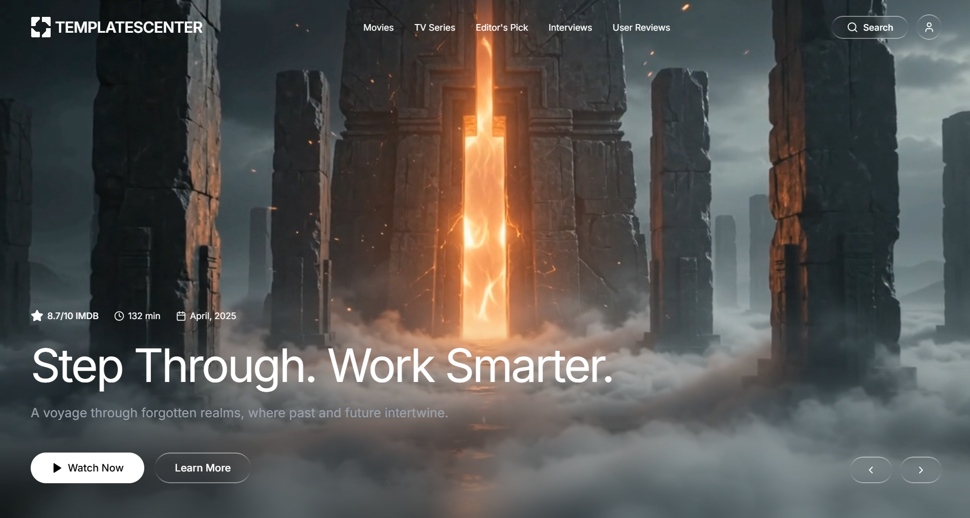 Free Hero Cinematic Hero Banner with Autoplay Video Background React component built with Tailwind CSS