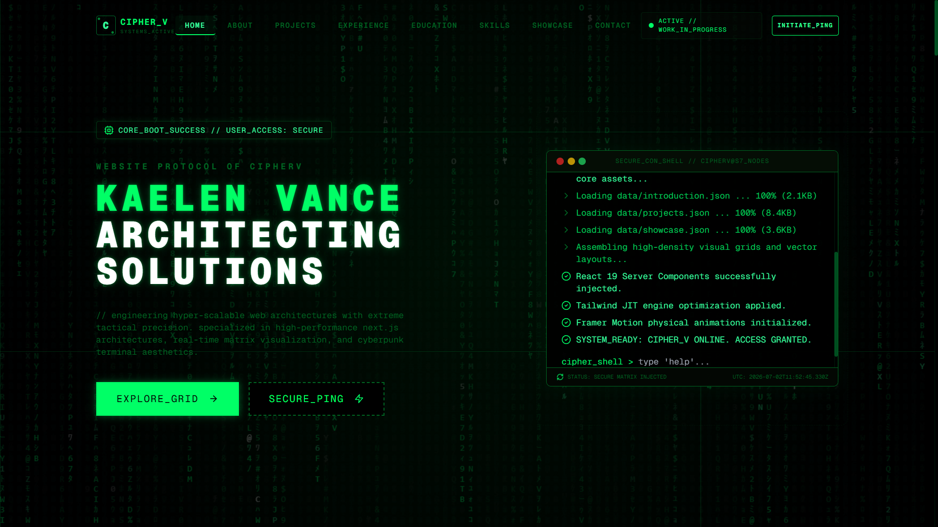 NeoMatrix — Premium Next.js Developer Portfolio Template