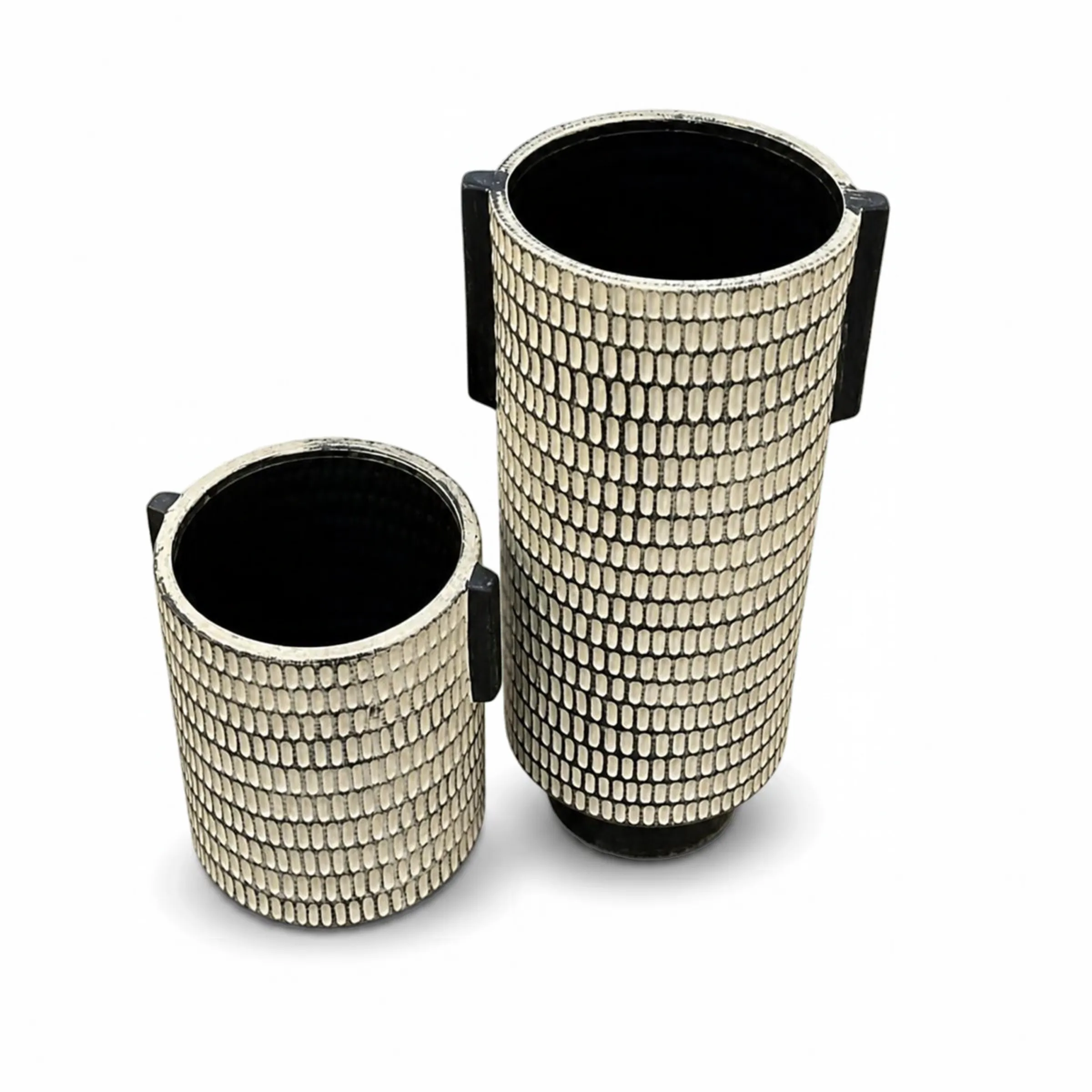 Textured Pill Pattern Cylindrical Vases (Set of 2)