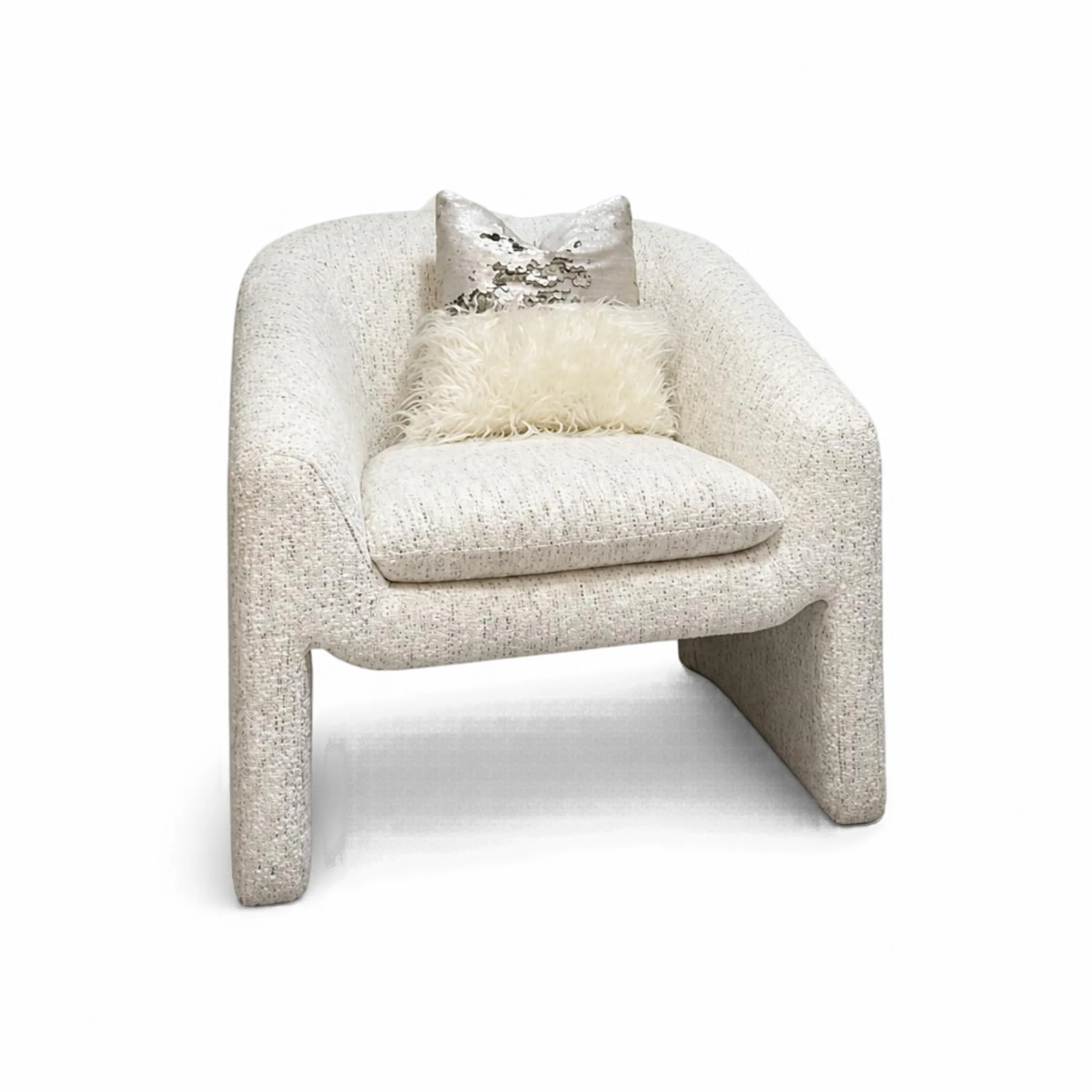 Textured Boucle Waterfall Lounge Chair