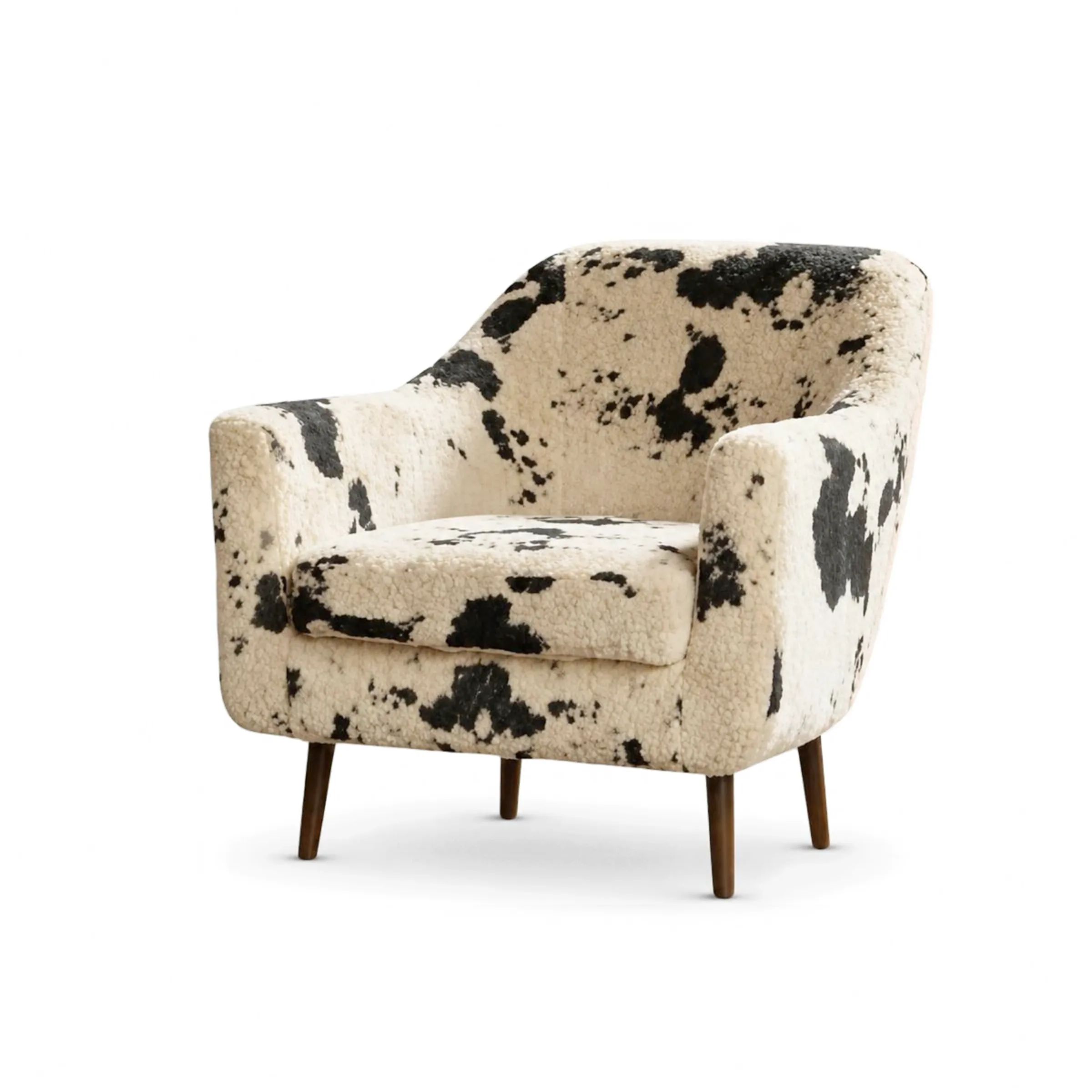 Black and White Cowhide Print Accent Armchair