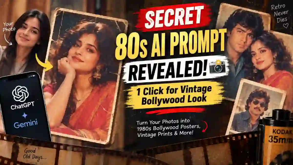 1980s Retro AI Photo Trend: How to Create Vintage Bollywood Portraits