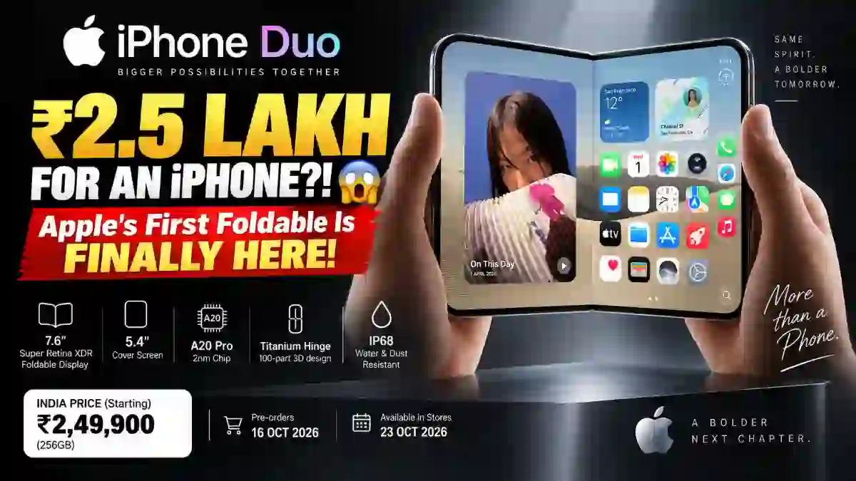 Apple Unveils Foldable iPhone Duo at $1,999: 2nm A20 Pro Chip, IP68 Rating