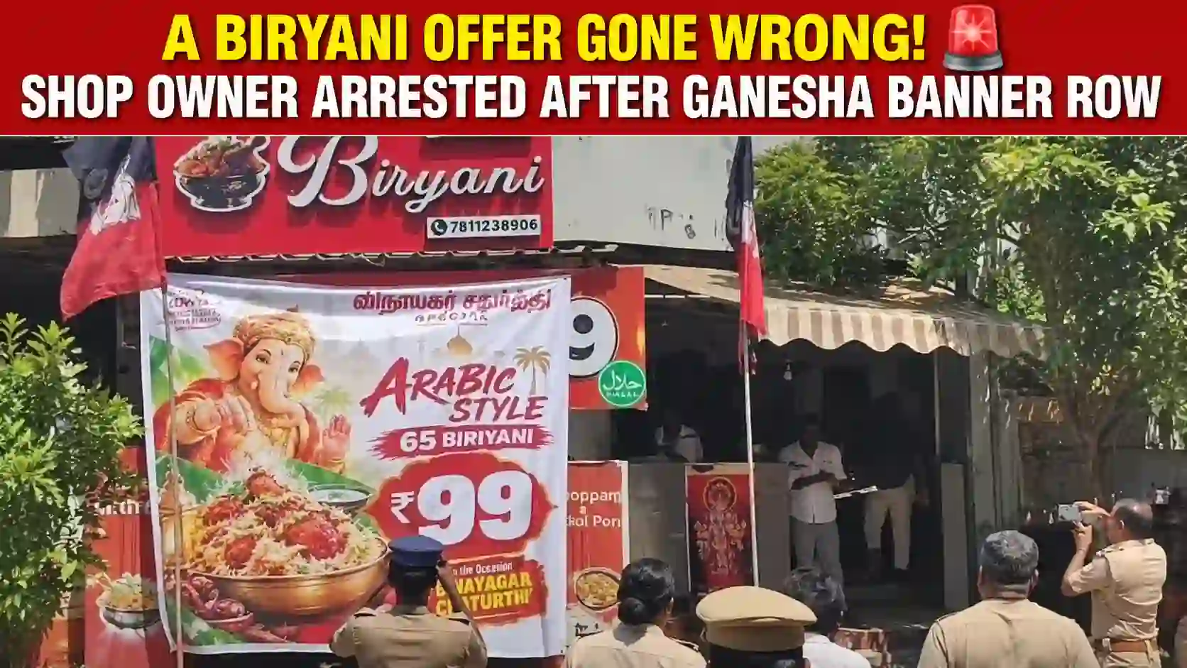 Biryani Shop Owner Arrested in Tirunelveli Over Controversial Ganesha Banner