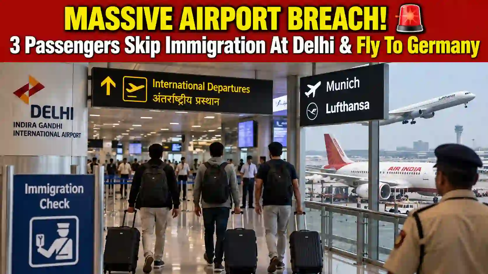 Aviation Security Breach at Delhi Airport: 3 Skip Immigration to Fly to Munich; MoCA Issues Notice