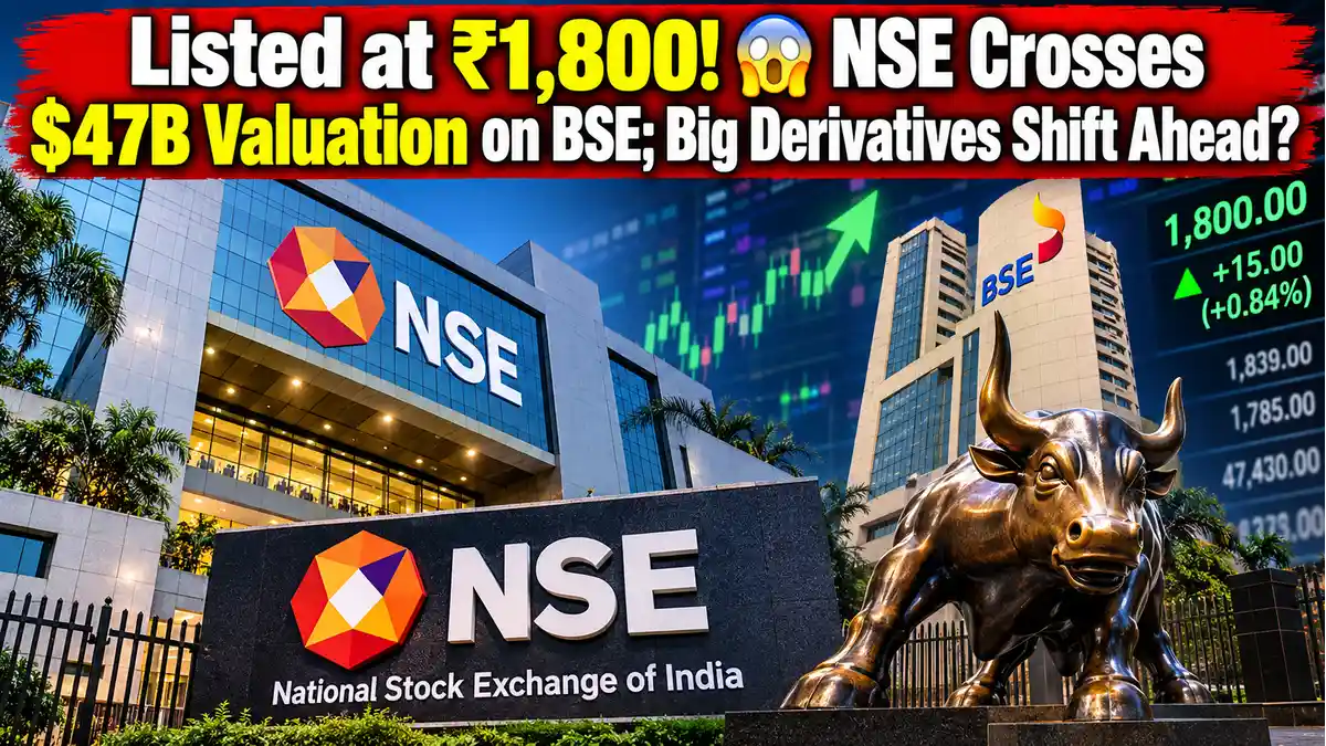 NSE Makes Historic BSE Debut at ₹1,800, Valuing India's Largest Exchange at Nearly $47 Billion
